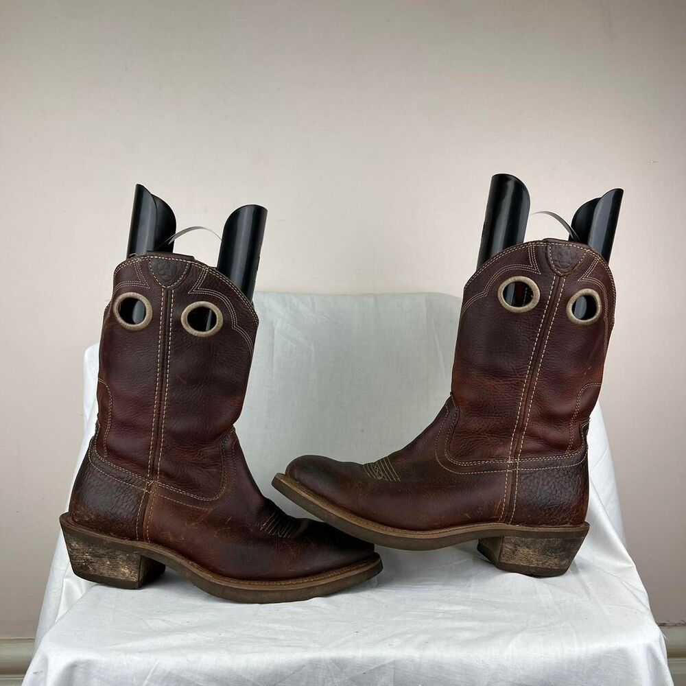 Ariat Brown Leather Buckaroo Cowboy Western Boots Size 10 D